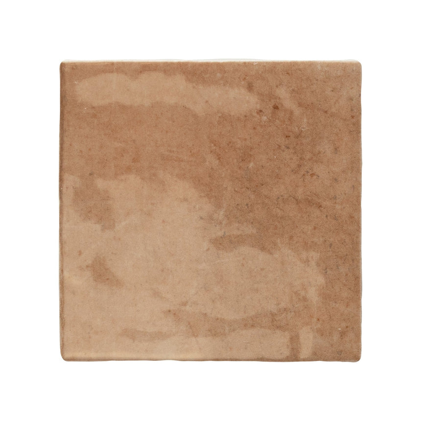 Majorca Cotto Gloss porcelain 100x100mm square tile, full tile on white background