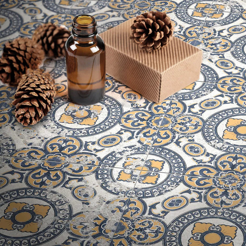 Mystique Braga 205x205mm Vintage Encaustic Look Tile
