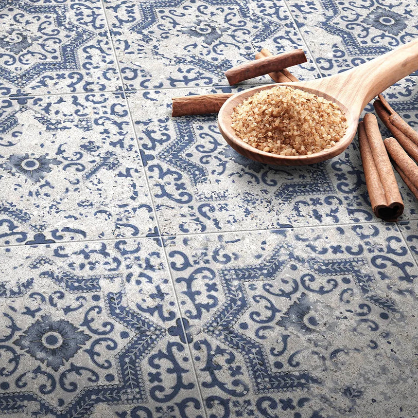 Mystique Faro 205x205mm Vintage Encaustic Look Tile