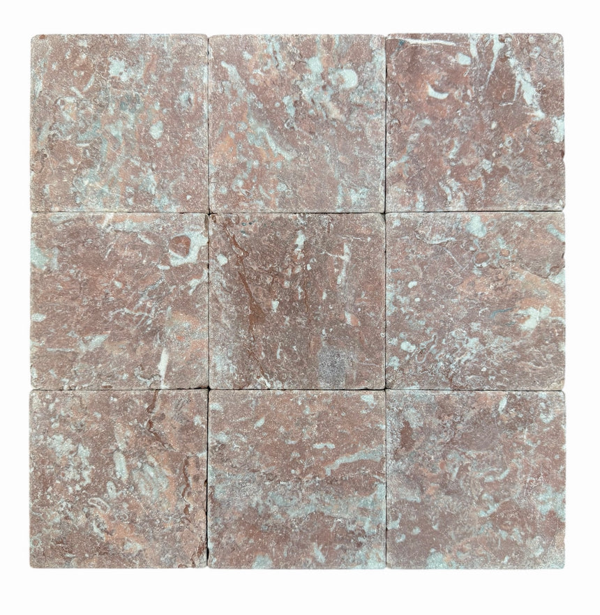 Red Rose 100x100mm tumbled natural stone — original supplier photograph