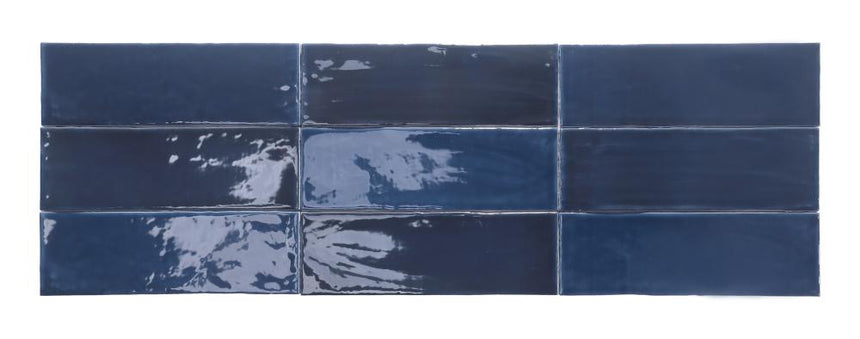 Tabarca Marino Gloss 75x230mm Handmade Look Navy Blue Subway Tile