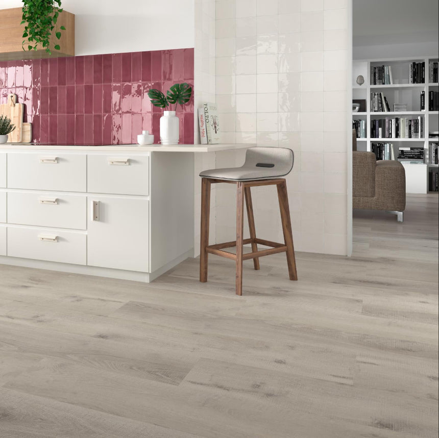 Tabarca Blanco Gloss 150x150mm Large Square Handmade Look White Tile