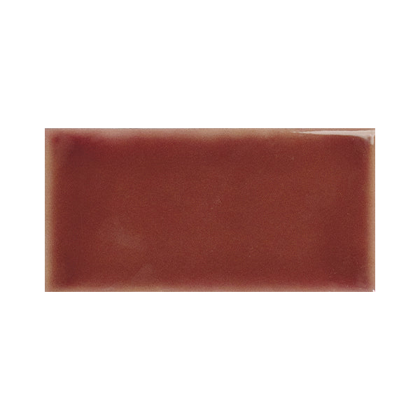 Full Yoko Bordo Gloss Ceramic Wall Tile 62.5x125mm, centred with white margins