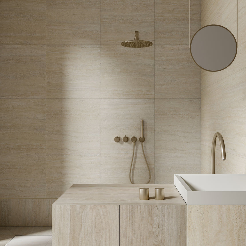 Avoca 600x600 Matt Sabbia Vein Cut Travertine Look Tile