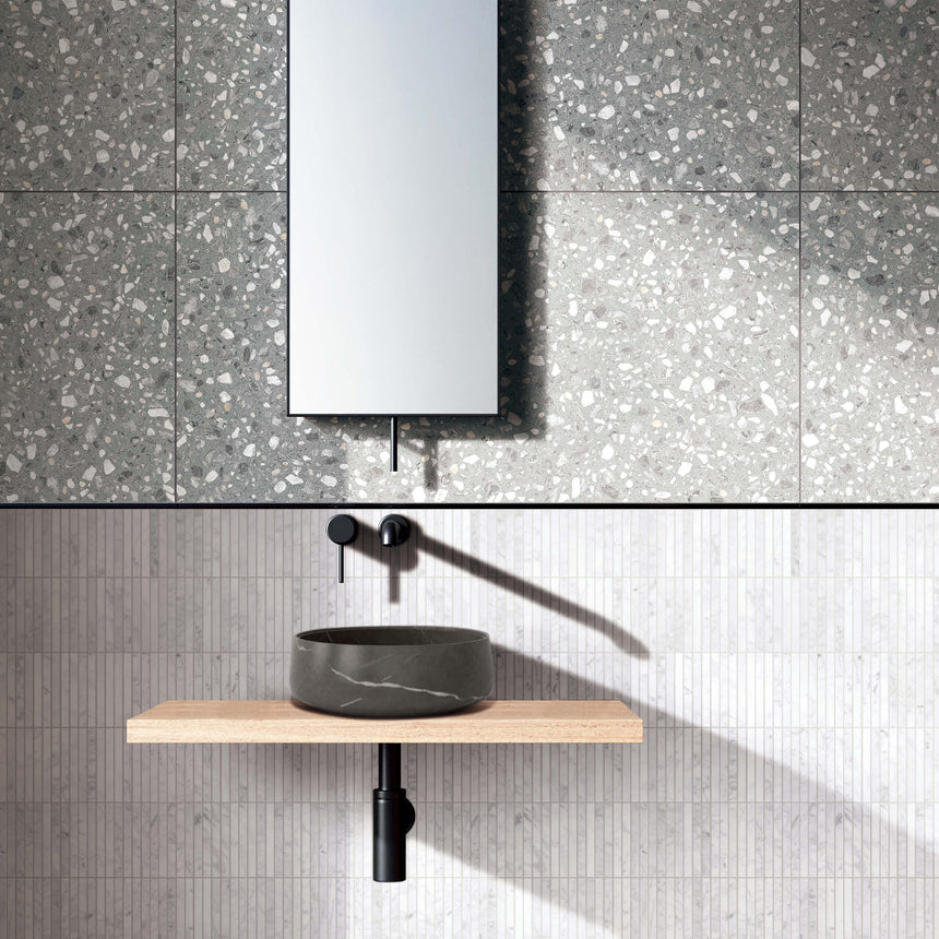 Agglo Rialto 600x600mm Matt Terrazzo Look Tile