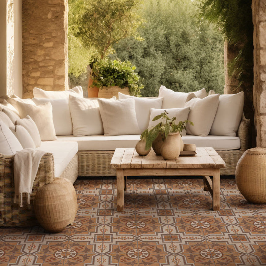 Andalusia Zahara Matt 200x200mm Decorative Encaustic Look Porcelain Tile