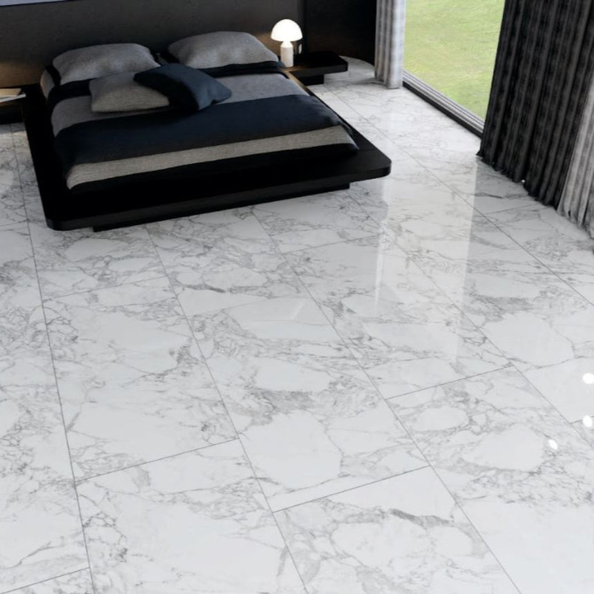 Superb Marble Arabescato 600x1200mm Marble Look Tile
