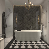 Atlantique Charbon Gloss 69x240mm Handmade Look Charcoal Subway Tile