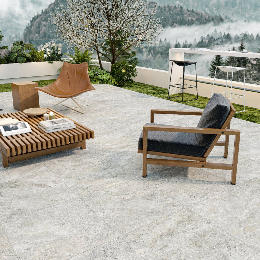 EarthCast Bianco Travertine Look 600x600 External Paver