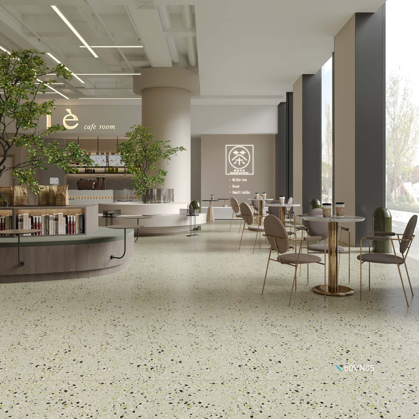 Venice Green 600x600mm Matt Terrazzo Look Tile