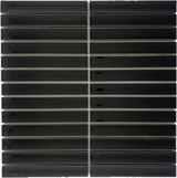 Concave Black Stack Mosaic Tile Gloss 299x296