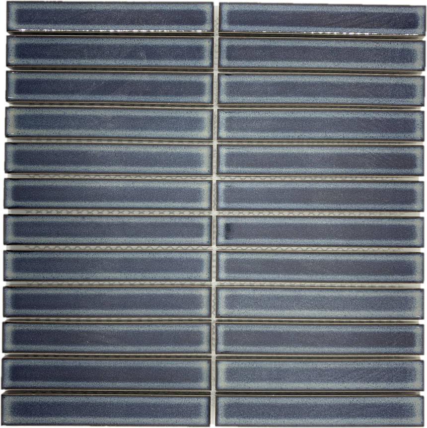 Concave Blue Stack Mosaic Tile Gloss 300x296