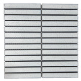 Concave Cool White Stack Mosaic Tile Gloss 299x296