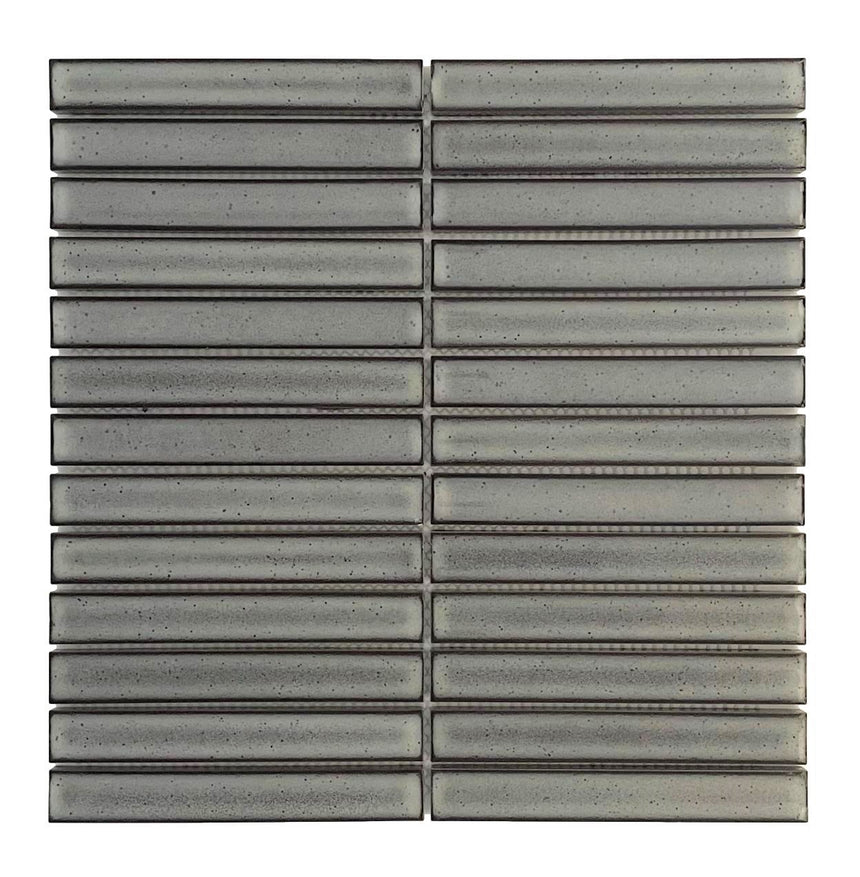 Concave Grey Stack Mosaic Tile Gloss 299x296