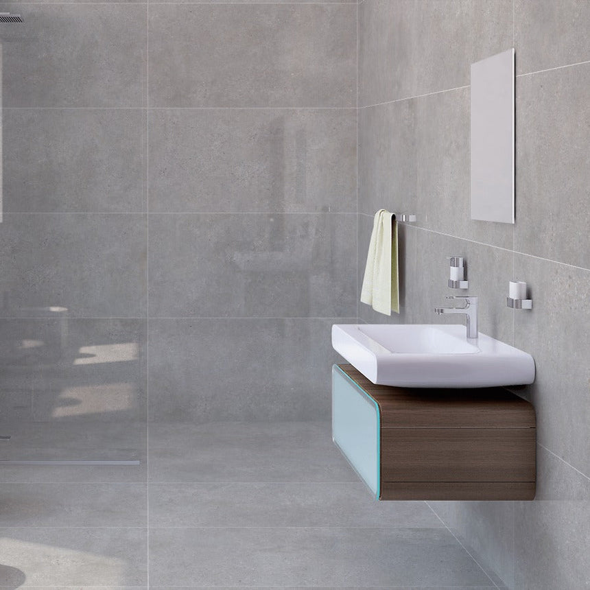 Concrete Rock Grey 600x1200 Lappato Concrete Look Tile