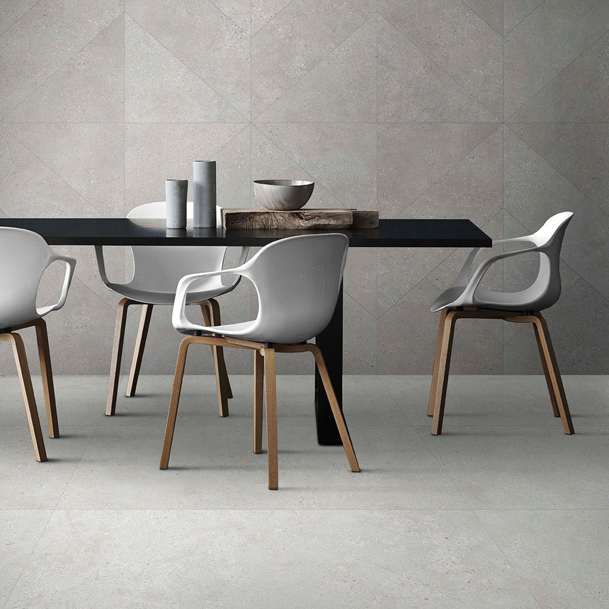 Concrete Rock White 600x600 Matt Concrete Look Tile