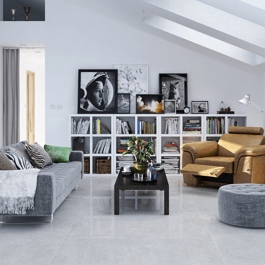 Concrete Rock White 600x1200 Lappato Concrete Look Tile