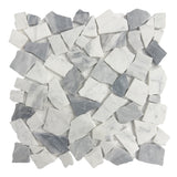 Crazy Carrara Et Bardiglio Honed 300x300mm Natural Marble Mosaic