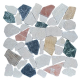 Crazy Mix Tumbled 305x305mm Natural Marble Mosaic