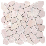 Crazy Rosso Tumbled 305x305mm Natural Marble Mosaic