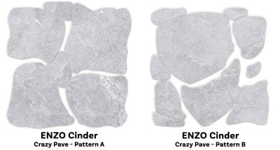 Enzo Cinder SurfaceTec® Set Crazy Paver Anti-Slip Stone Look Porcelain Tile
