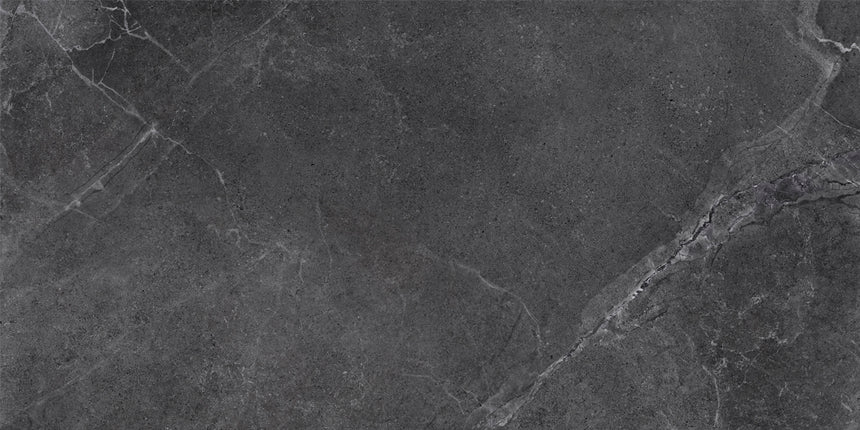 Enzo Coal Lappato 600x1200mm Stone Look Porcelain Tile