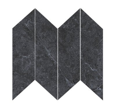 Enzo Coal SurfaceTec® Chevron 266x73mm Anti-Slip Stone Look Porcelain Tile
