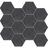 Enzo Coal SurfaceTec® Hexagon Mosaic 265x305mm Anti-Slip Stone Look Porcelain Tile