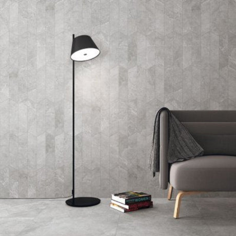 Enzo Cinder SurfaceTec® Chevron 260.6x73mm Anti-Slip Stone Look Porcelain Tile