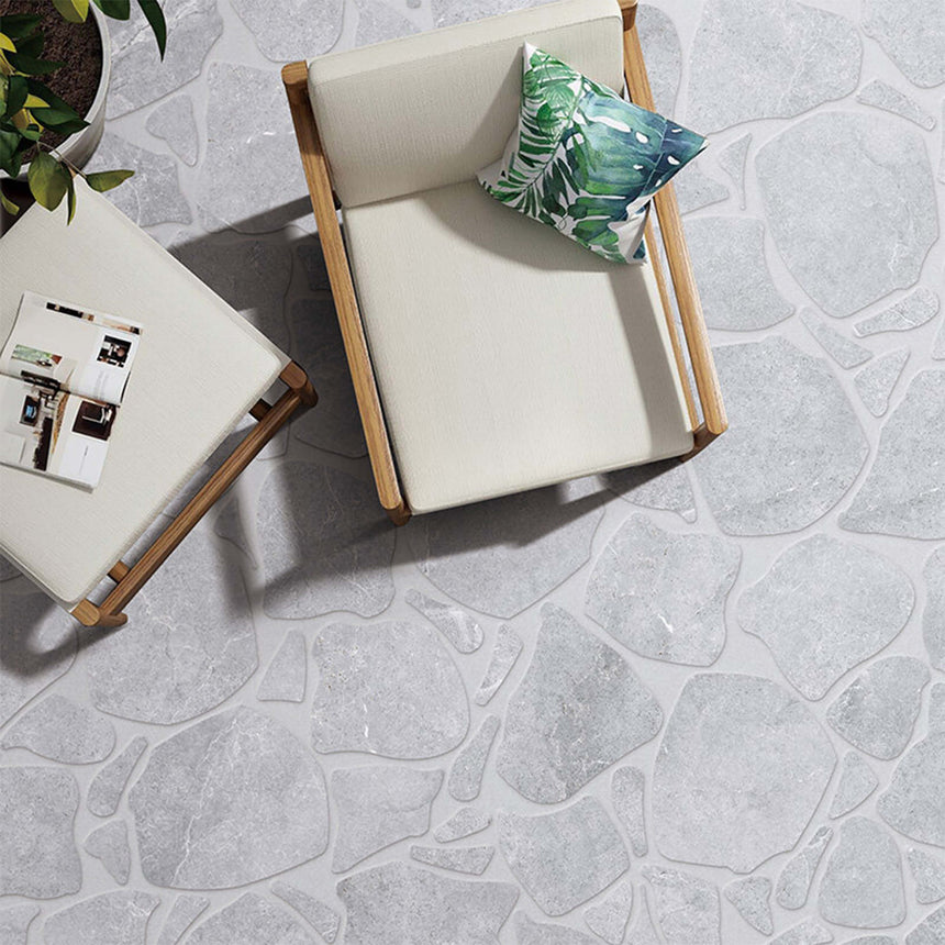 Enzo Cinder SurfaceTec® Set Crazy Paver Anti-Slip Stone Look Porcelain Tile