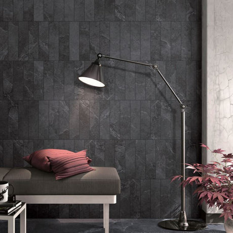 Enzo Coal SurfaceTec® Subway 75x30mm Anti-Slip Stone Look Porcelain Tile