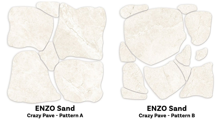Enzo Sand SurfaceTec® Set Crazy Pave Anti-Slip Stone Look Porcelain Tile