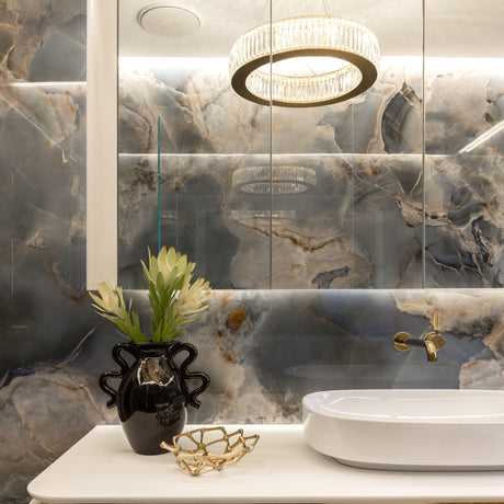 Onice Reale Gemstone 600x1200mm Polished Onyx Marble Look Porcelain  Tile