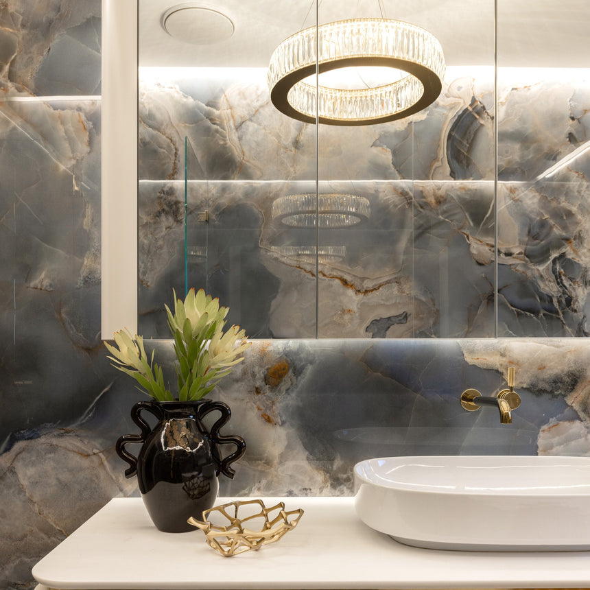 Onice Reale Gemstone 600x1200mm Polished Onyx Marble Look Porcelain  Tile