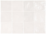 Iris White 100x100mm Spanish Small Square Ceramic Wall Tile