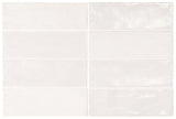 Iris White 200x65mm Spanish Ceramic Subway Wall Tile