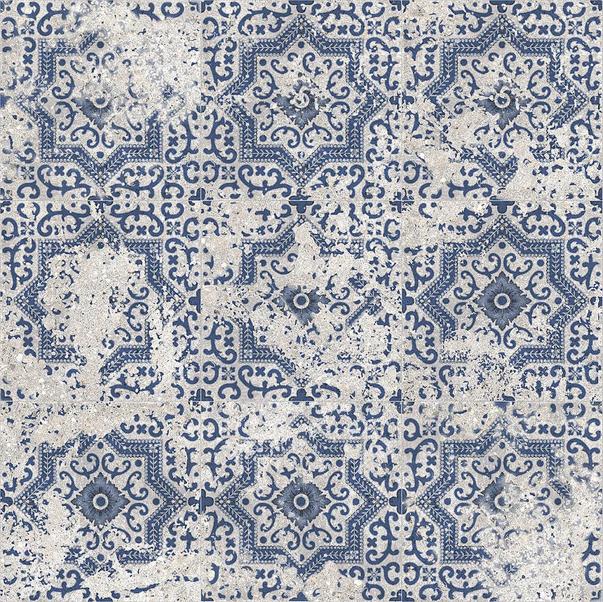Mystique Faro 205x205mm Vintage Encaustic Look Tile