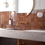 International MTC Majorca Mattone Gloss 100x100mm tiles in an interior setting
