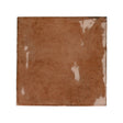 Majorca Mattone Gloss porcelain 100x100mm square tile, full tile on white background