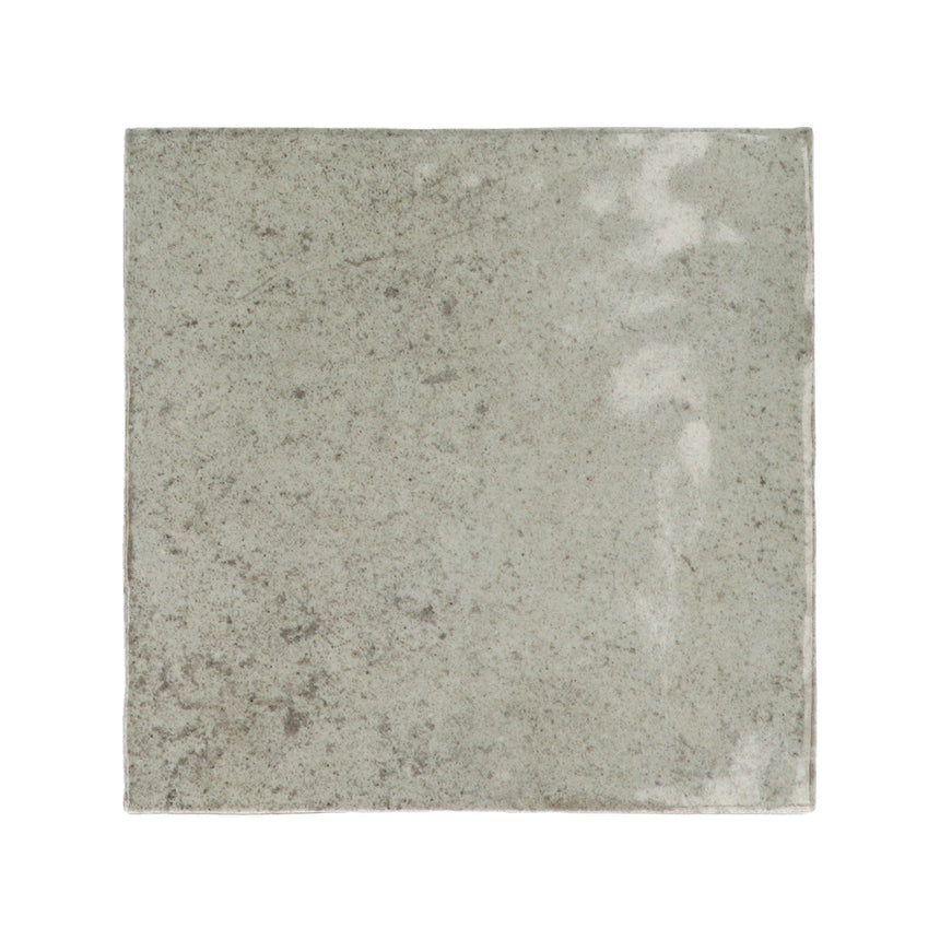 Majorca Mint Gloss porcelain 100x100mm square tile, full tile on white background