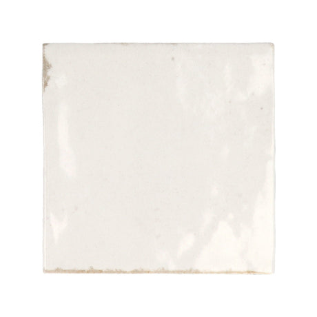 Majorca White Gloss porcelain 100x100mm square tile, full tile on white background