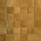 Mélange Kaki Gloss 100x100mm Handmade Look Khaki Ceramic Tile