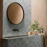 Mélange Glicine Gloss 100x100mm Handmade Look Blue Grey Ceramic Tile