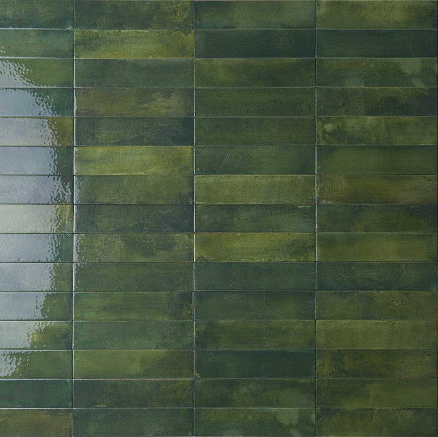 Mojave Green Brick 60x250mm Gloss Subway Tile