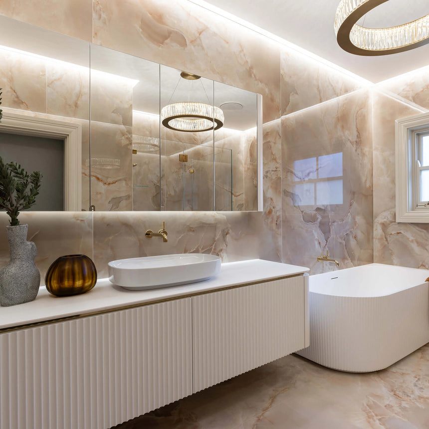 Onice Reale Amber 600x1200mm Polished Onyx Marble Look Porcelain  Tile