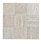 Rome Travertine Tumbled Natural Beige Square Tile 100x100mm
