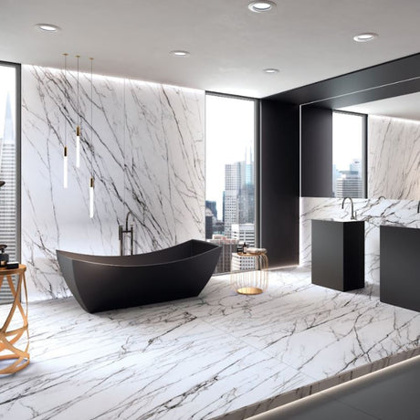 Superb Marble Lilac New York 1200x1200mm Marble Look Tile