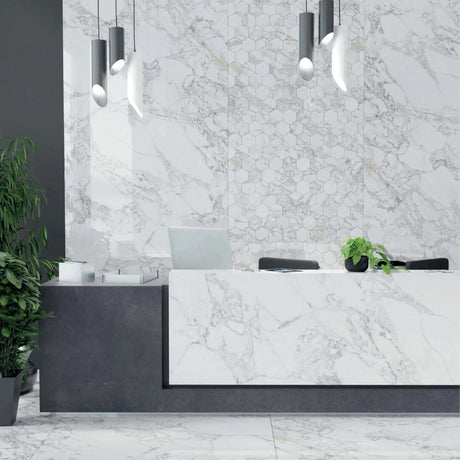 Superb Marble Arabescato 1200x1200mm Marble Look Tile