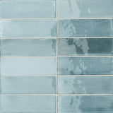 T-Brick Cerulean Gloss 52x160mm Handmade Look Ceramic Subway Tile