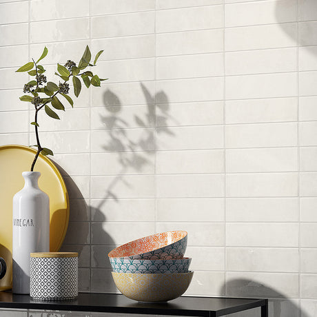 T-Brick Coconut Gloss 52x160mm Handmade Look Ceramic Subway Tile